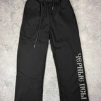 Black wide-leg sweatpants