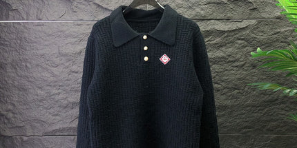 Unisex Polo Collar Knit Sweater - Autumn/Winter Trend