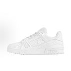 L8 Empty Rubber Trendy Shoes - White Leather Flower