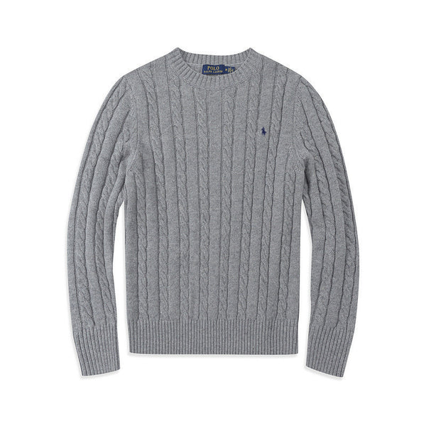 Casual Crew Neck Pony Sweater Knitwear