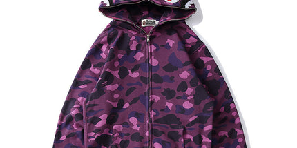 Bathing Ape bape shark fleece zipper hoodie