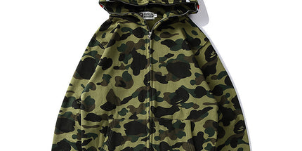 Bathing Ape bape shark fleece zipper hoodie