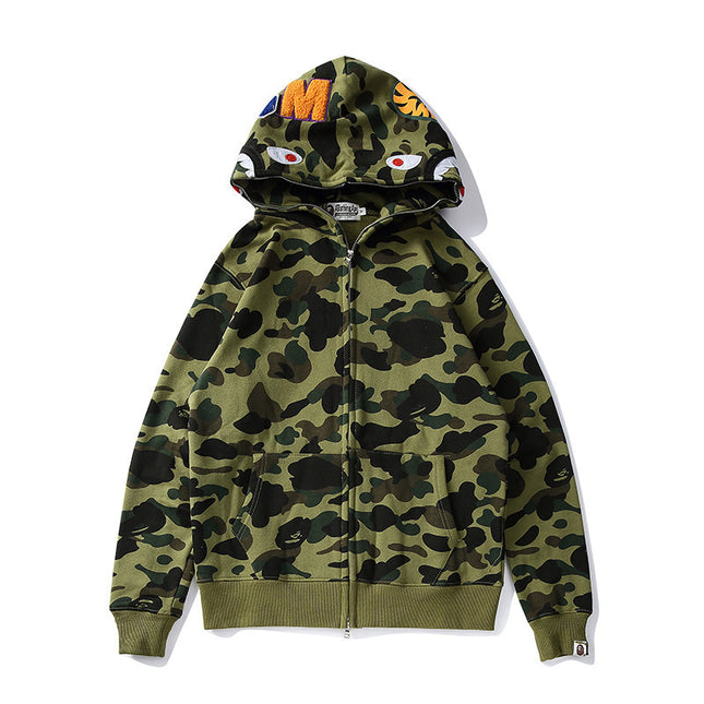 Bathing Ape bape shark fleece zipper hoodie