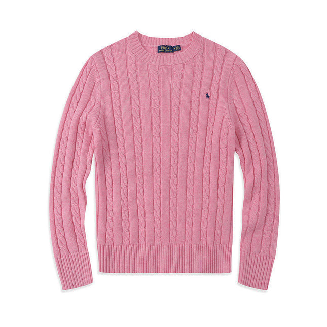 Casual Crew Neck Pony Sweater Knitwear
