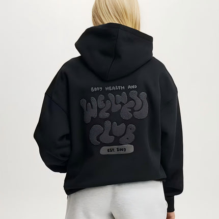 Cross-border printed hot-selling women's hoodie sweatshirts, small drop shoulder sweatshirts, American trendy fashionable casual loose tops for women