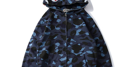 Bathing Ape bape shark fleece zipper hoodie