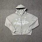 Space gray zip-up jacket