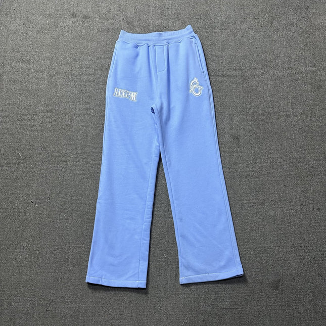 6PM Drill American Street Hip Hop Velvet Pullover Hooded Sweatshirt Long Sweatpants Men's Trendy Tracksuit Jacket