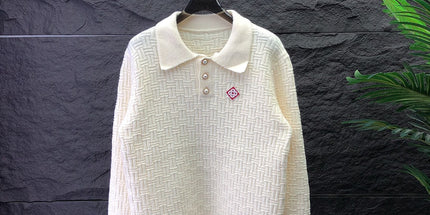 Unisex Polo Collar Knit Sweater - Autumn/Winter Trend