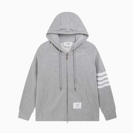 TB Edition Sweatshirt Four-Stripe Zipper Hoodie Casual Fashion Versatile Unisex Long-Sleeve Jacket