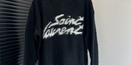 Unisex Mohair Black Knit Sweater