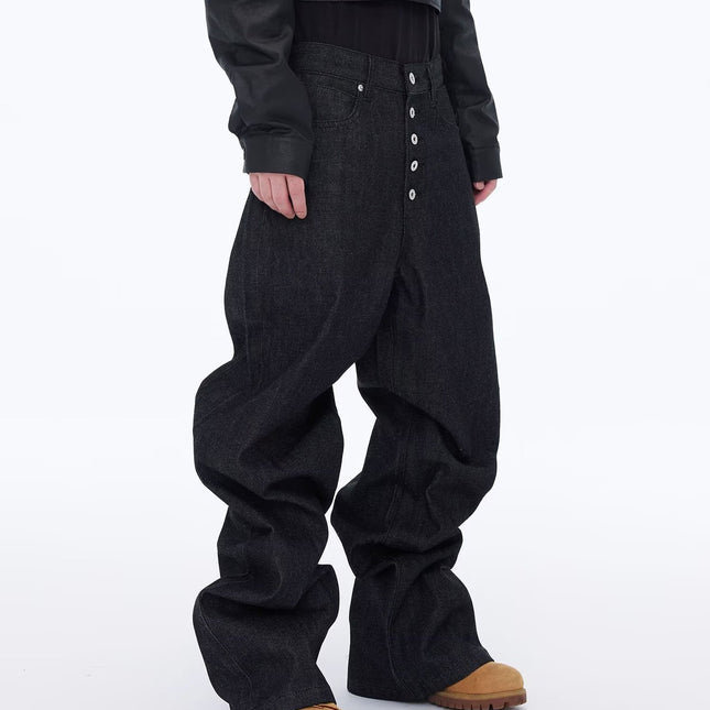 Retro jeans men's street casual wide-leg pants