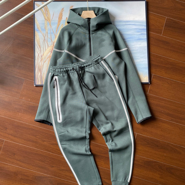 hooded tech fleece zipper suit