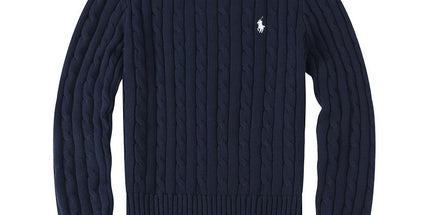 Casual Crew Neck Pony Sweater Knitwear