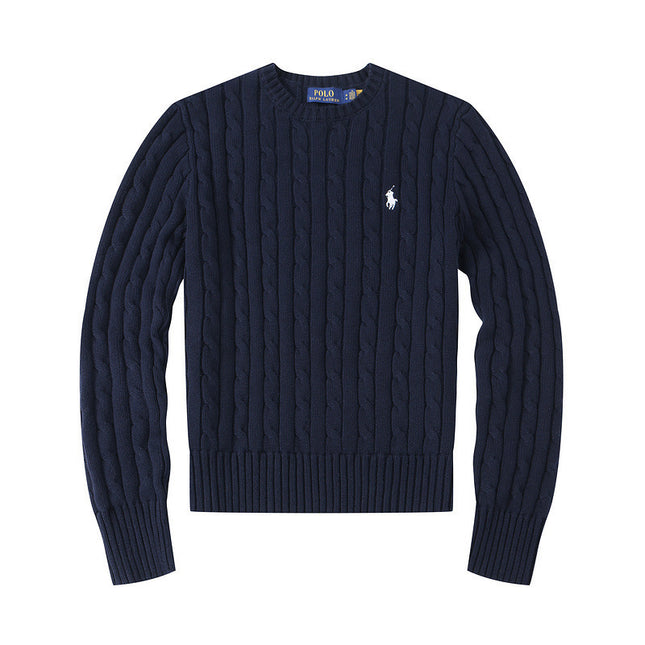 Casual Crew Neck Pony Sweater Knitwear
