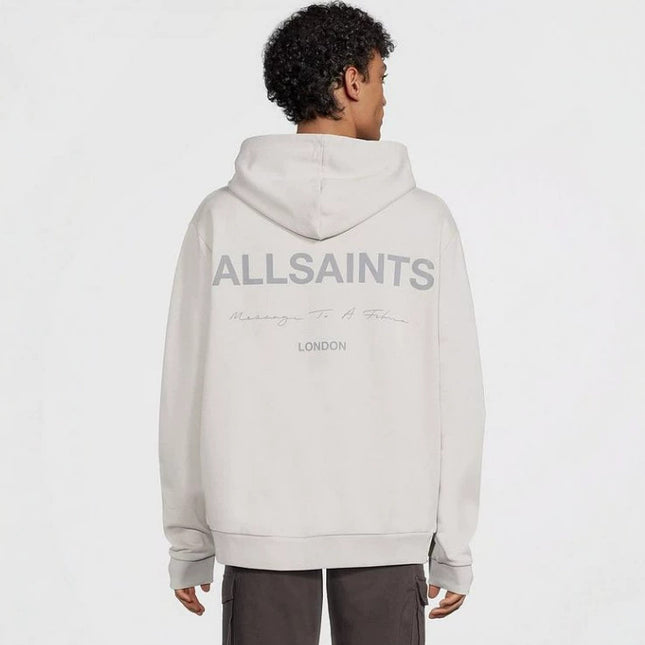2026 New Autumn Trendy Design Simple White Letter ALL Print Zipper Sweatshirt Casual Loose Sweatshirt