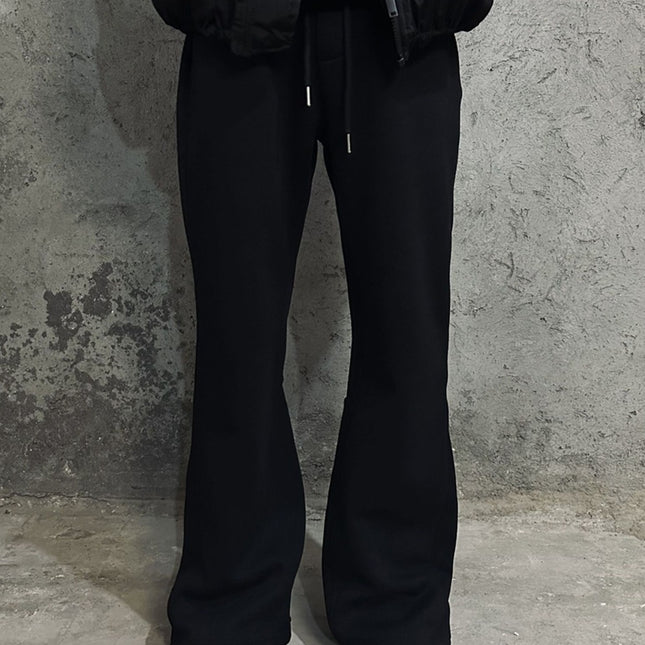 Unisex Slim Bootcut Black Casual Commuter Pants