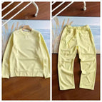 Crew neck suit yellow