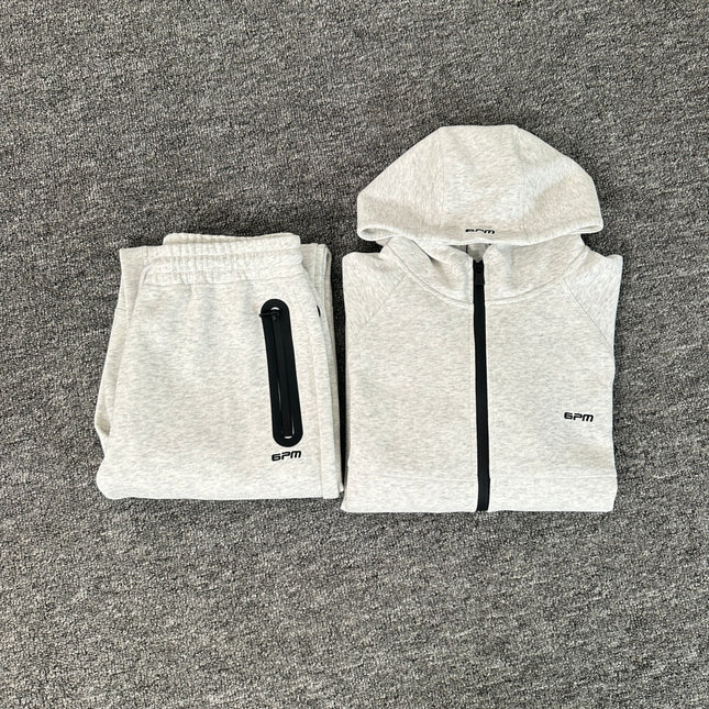 6PM Drill American Street Hip Hop Velvet Pullover Hooded Sweatshirt Long Sweatpants Men's Trendy Tracksuit Jacket