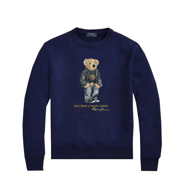 2026 Cross-border Supply Crew Neck Sweatshirt Men's Polo Long Sleeve Pullover Autumn Casual Base Shirt Bear