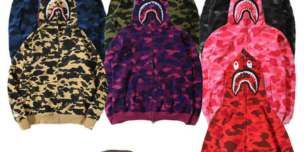 Bathing Ape bape shark fleece zipper hoodie