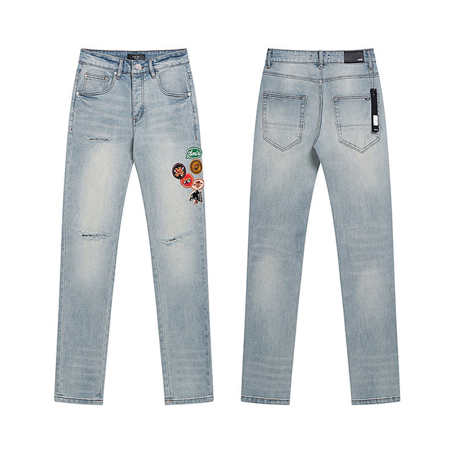 High Street Ripped Vintage Straight Jeans