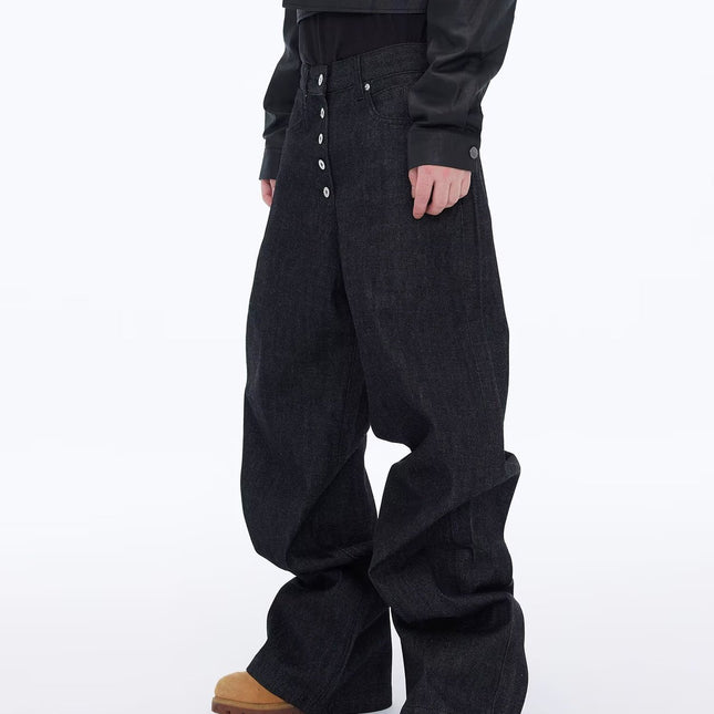Retro jeans men's street casual wide-leg pants