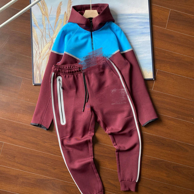 hooded tech fleece zipper suit