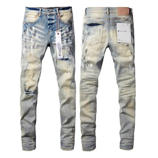 vintage hole slim stretch jeans