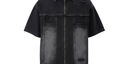 Vintage ripped denim zippers and jeans casual suits