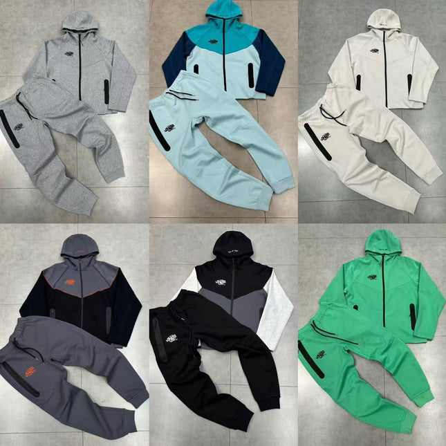 Syna Drill Contrast Stitch Hooded Cardigan Set