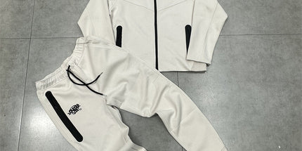 Syna Drill Contrast Stitch Hooded Cardigan Set