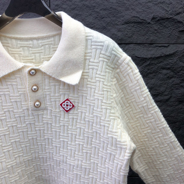 Unisex Polo Collar Knit Sweater - Autumn/Winter Trend