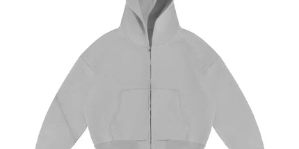 Y2K Retro Streetwear Hoodie Set Gray zipper hoodie Mldrip