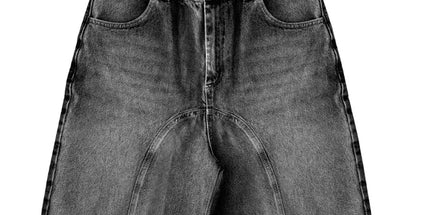 Retro Embroidered Denim Shorts Beige Mldrip