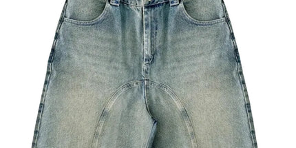 Retro Embroidered Denim Shorts black Mldrip