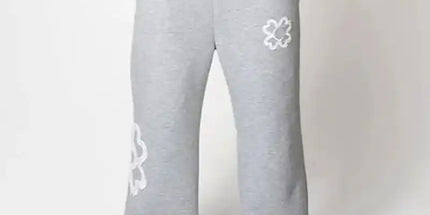 Embroidered Zip Hoodie & Pants Set Men Streetwear 2-Piece Tracksuit Grey trousers Mldrip