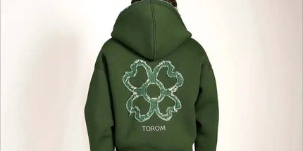 Embroidered Zip Hoodie & Pants Set Men Streetwear 2-Piece Tracksuit Green hoodie Mldrip