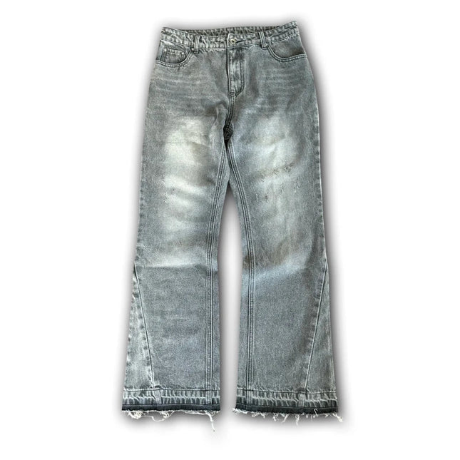 Men’s Y2K Distressed Flare Jeans – Old Money Streetwear Denim Mldrip