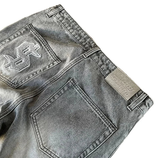 Men’s Y2K Distressed Flare Jeans – Old Money Streetwear Denim Mldrip