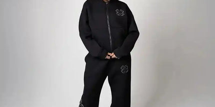 Embroidered Zip Hoodie & Pants Set Men Streetwear 2-Piece Tracksuit Mldrip