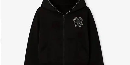 Embroidered Zip Hoodie & Pants Set Men Streetwear 2-Piece Tracksuit Black hoodie Mldrip