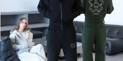 Embroidered Zip Hoodie & Pants Set Men Streetwear 2-Piece Tracksuit Mldrip