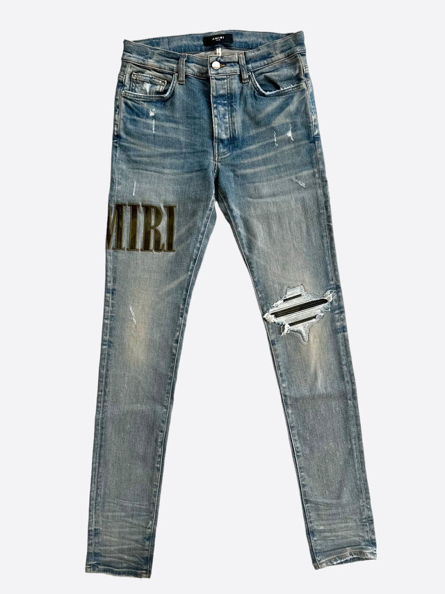 AMIRI Core Appliqué Jeans – Clay Indigo / Camouflage