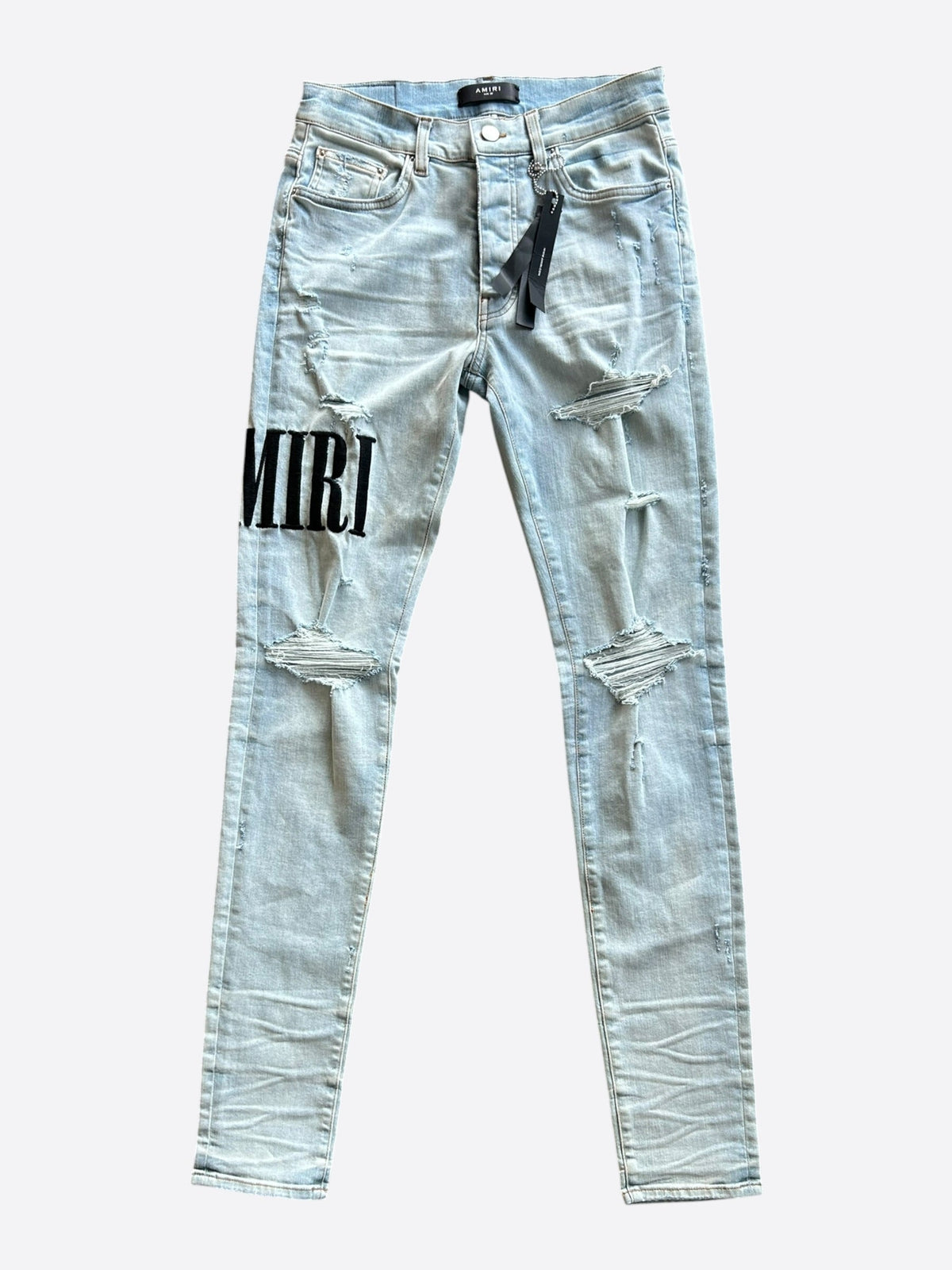 AMIRI Core Appliqué Jeans – Light Indigo / Black