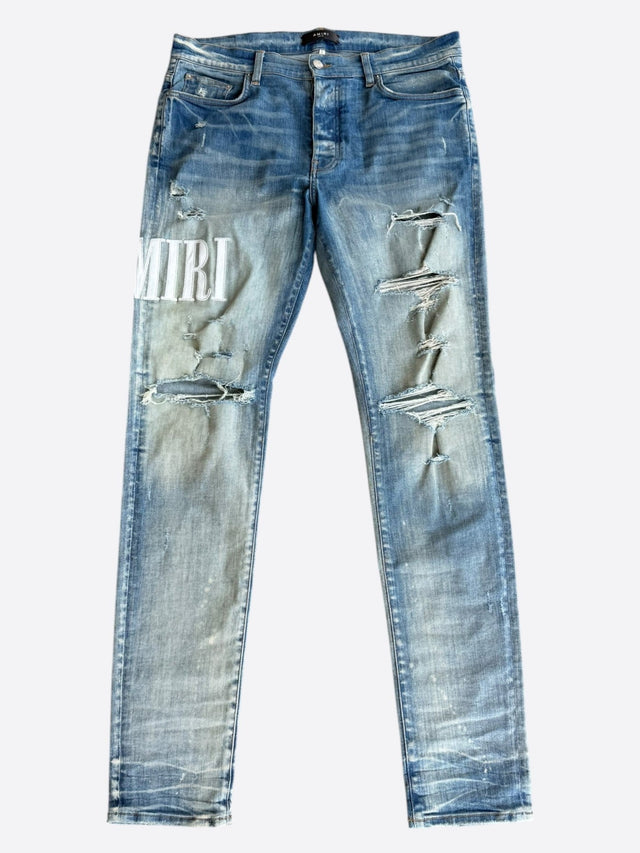 AMIRI Core Appliqué Jeans – Clay Indigo / White
