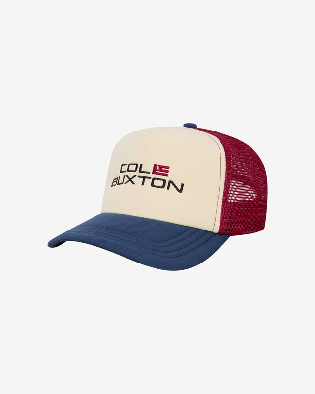 Cole Buxton Flag Trucker Cap - Red / Navy