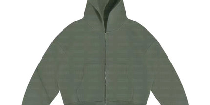 Casual, simple, and stylish hooded cardigan Army green zipper 2207 L Mldrip