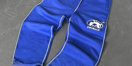 Fleece Sweatpants Embroidery Sapphire Blue White 2113 XS Mldrip