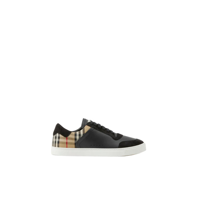 Black and vintage beige Burberry check sneakers